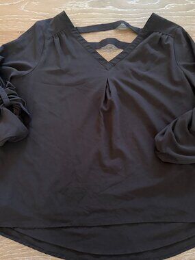 Womens Stitch Fix 41 Hawthorn black sena bar back blouse shirt top size XL